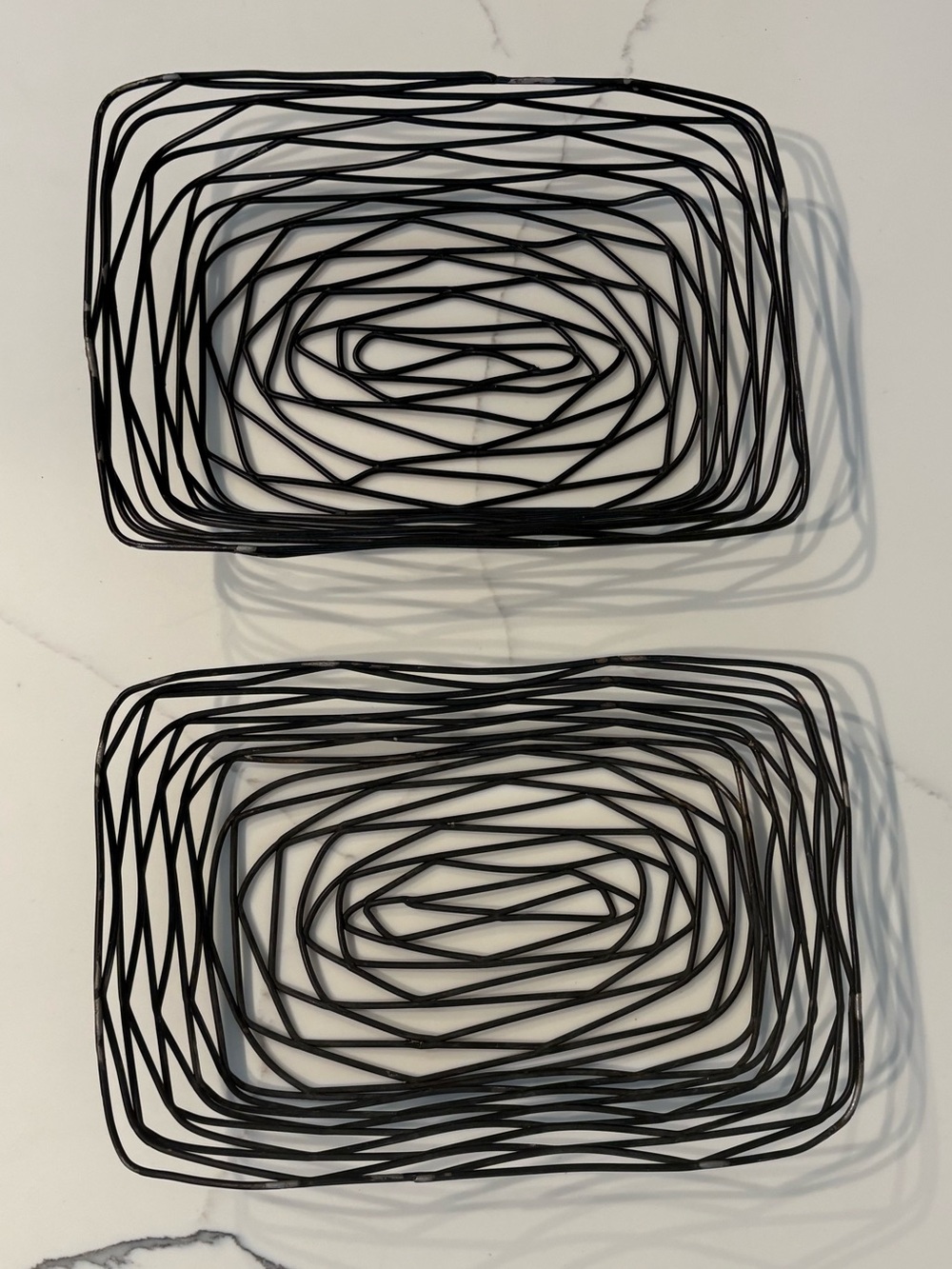 Modern Black Wire Decorative Baskets - Set of 2